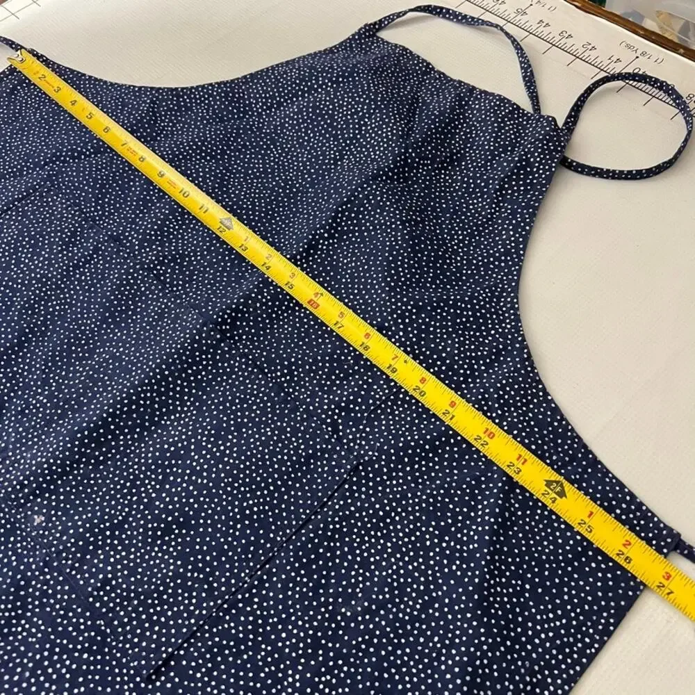 Crate & Barrel Blue Kitchen Apron Cotton